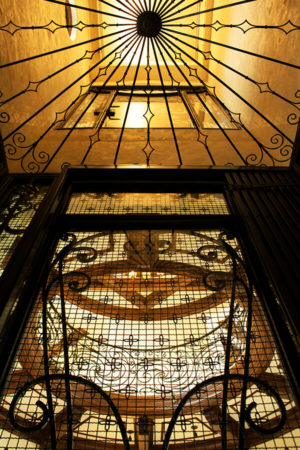 filter_Metal Ornamented Elevator Interior